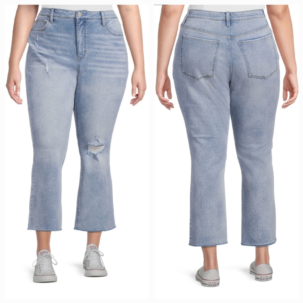 NWT Terra & Sky Vintage Crop Bootcut Jeans Size 18W